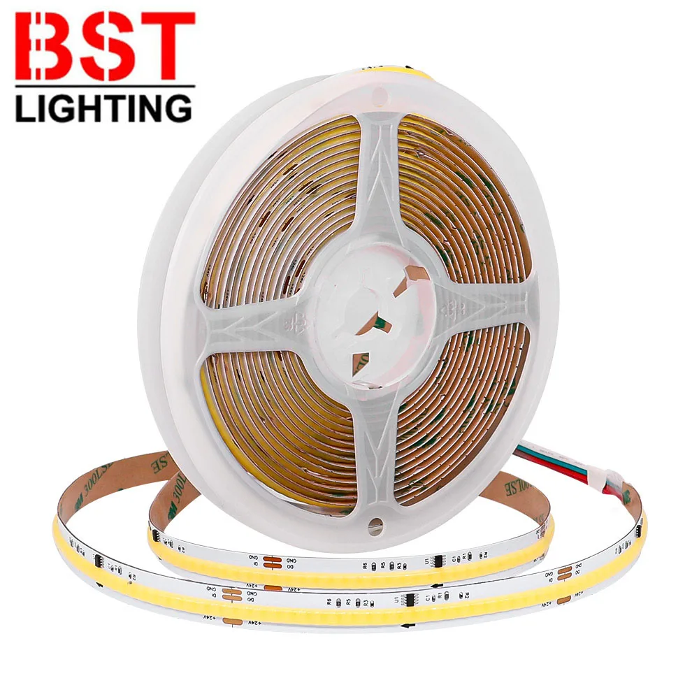 

FOB COB SPI WS2811 IC CCT LED Strip Light 576LEDs Addressable 2700K to 6500K 10mm Flexible High Density Chasing Tape RA90 DC24V