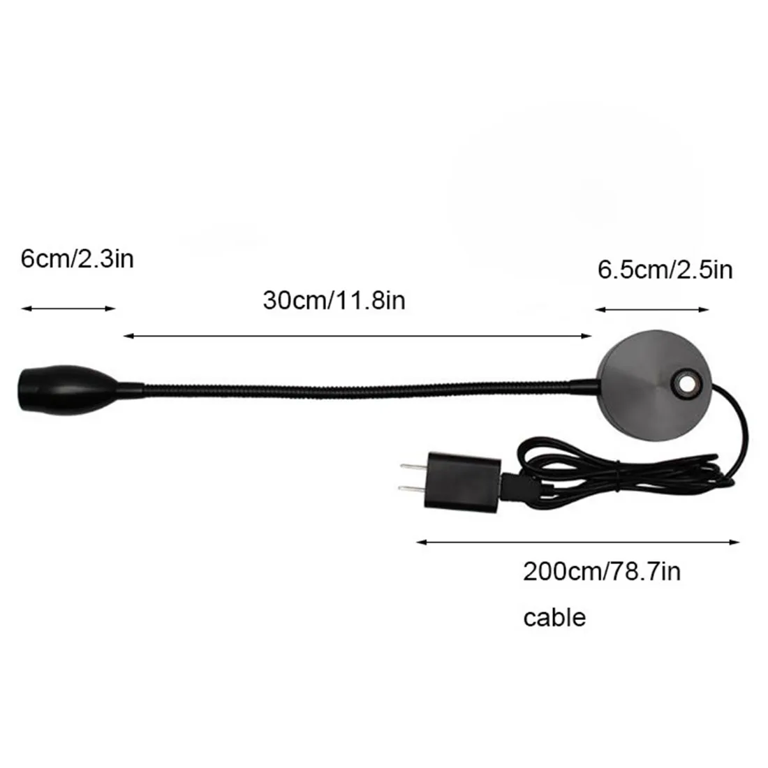 LED Wall Reading Light Touch Switch Dimmable Gooseneck Plug in USB Lighting for Bed headboard Bedside DC5V RV Boat Reading Lamp