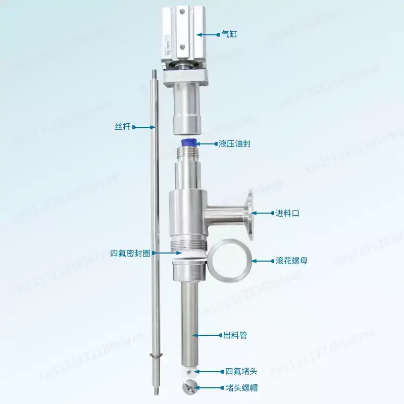 Anti-Drip Chuck Straight Stainless Steel Extended Filling Valve, Anti-Foam Liquid Filling Machine Accessory