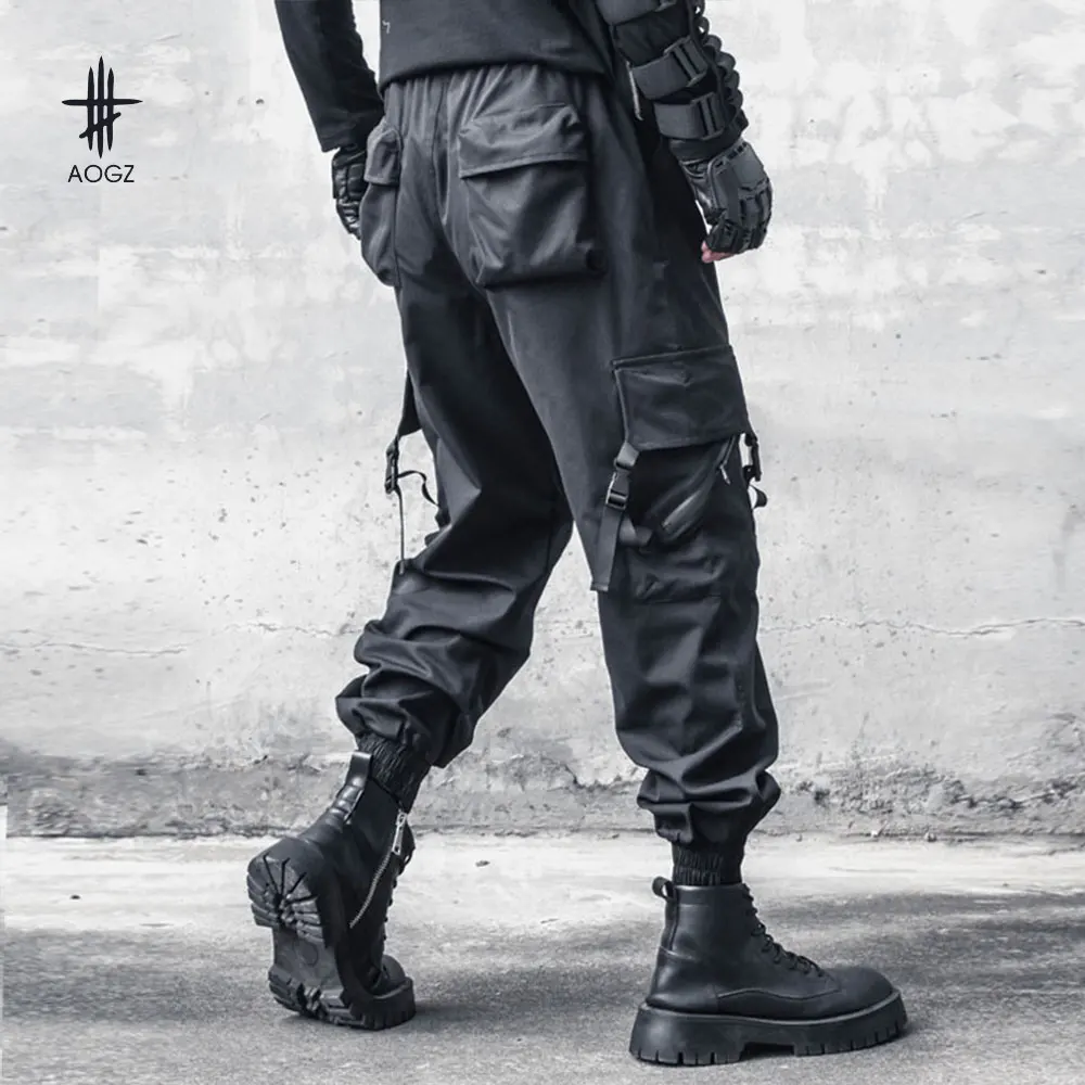 

AOGZ Hip Hop Cargo Pants Men Streetwear Harajuku Retro Trousers Jogging Pants Multi-pocket Casual Pants Loose Oversized Techwear