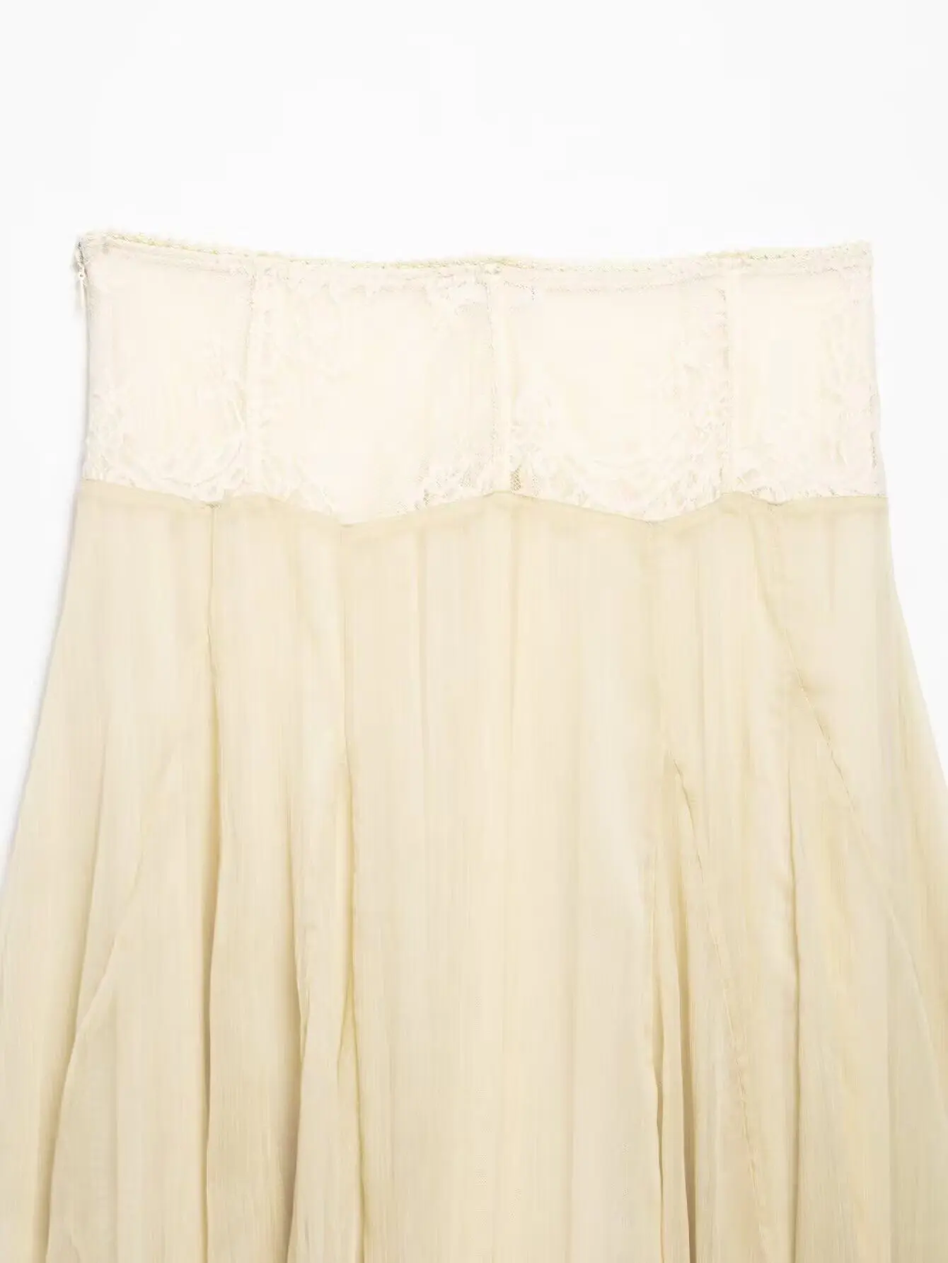 KONDALA Schicker Vintage Drapierter Moderner Patchwork-Party-Maxirock – Modischer Frühling 2026 Reißverschluss-Midirock für Damen im High-Street-Stil – Detail 11