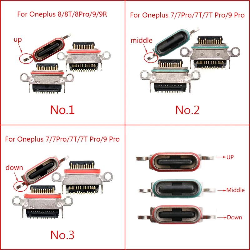 5PCS Type-C USB Dock Charging Port Connector For Oneplus 7 8 9 Pro 5 6 5T 6T 7T 8T 9R 7Pro 8Pro 9Pro Charger Jack Socket Plug