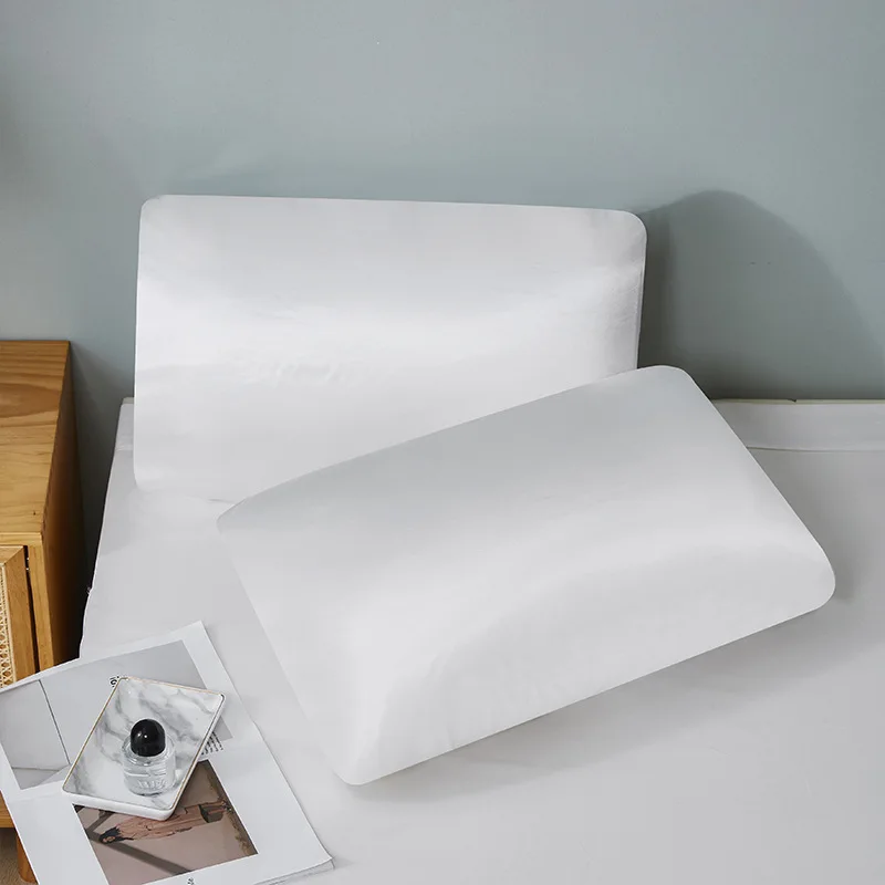 

European Solid Faux Silk Satin Pillowcase Smooth Envelope Pillow Case for All Seasons Super Soft Pillow Cover with Elastic Band