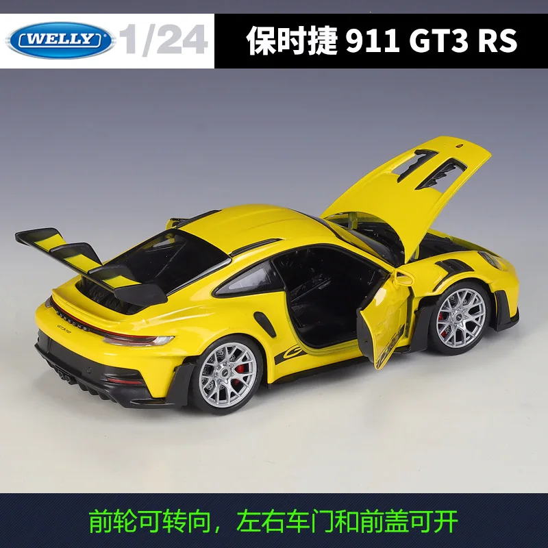 WELLY 1:24 Porsche 911 GT3 RS 992 Supercar Alloy Car Model Diecasts & Toy Vehicles Collect Car Toy Boy Birthday gifts BB105