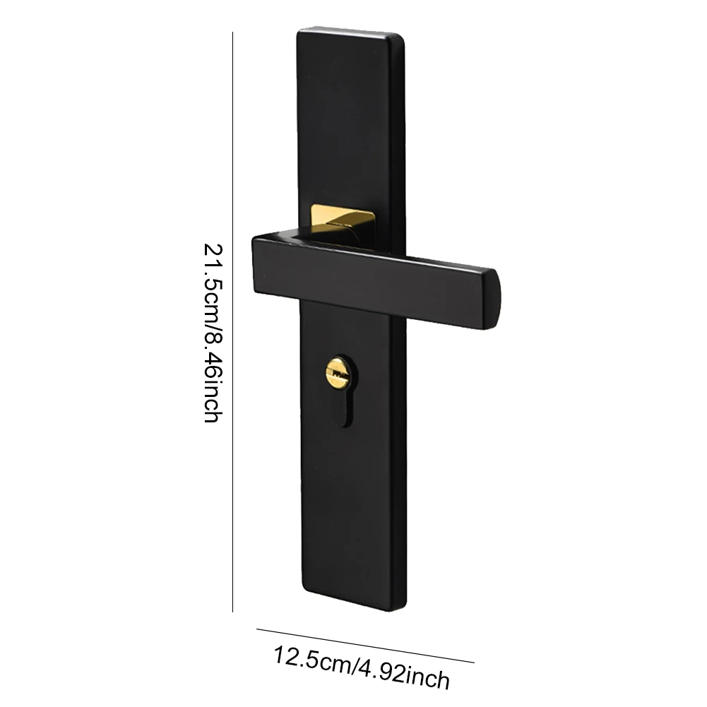 Serrure de sécurité de porte en métal, poignée fendue, serrure de porte mécanique avec clés, serrure de poignée de porte d'entrée de sécurité pour chambre à coucher et salle de bains