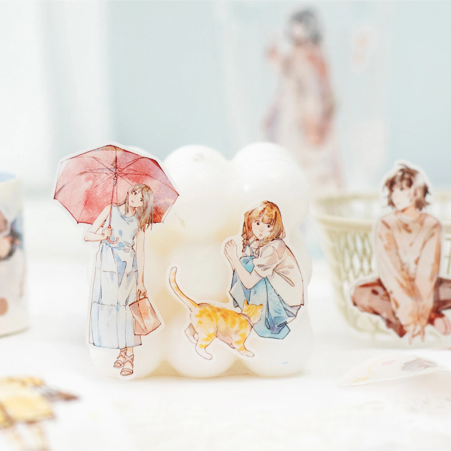 5cm*2m PET Tape Girls Scrapbooking Decoration Materials People Stickers Roll Masking Tapes Journal Planner DIY Arts supplies