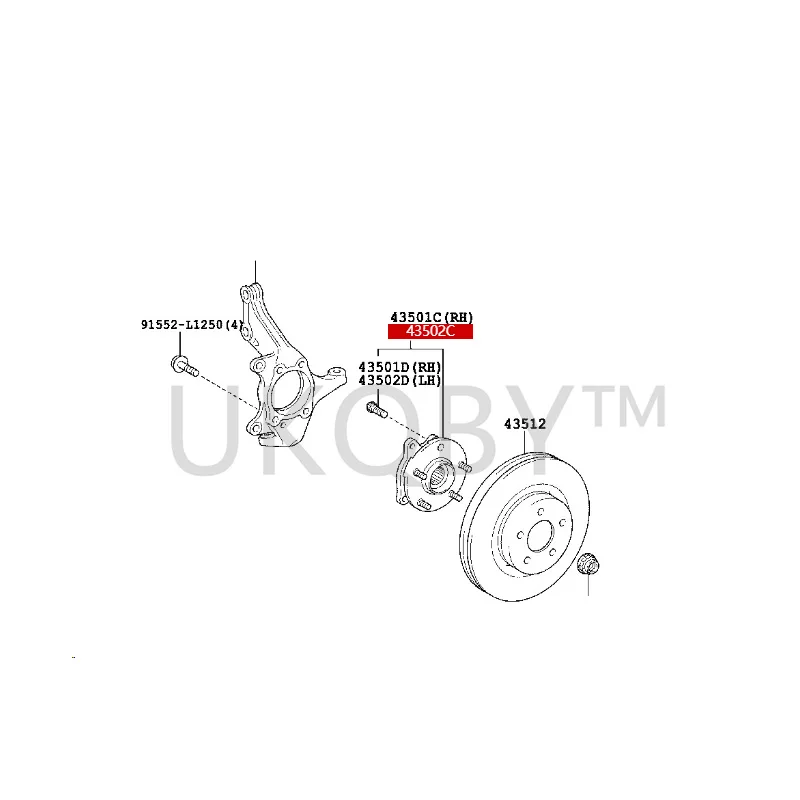 435500R040 435500R041 To yo ta  Corolla  RAV4 Rongfang  Yizhi  Lei Ling Right front axle wheel hub assembly