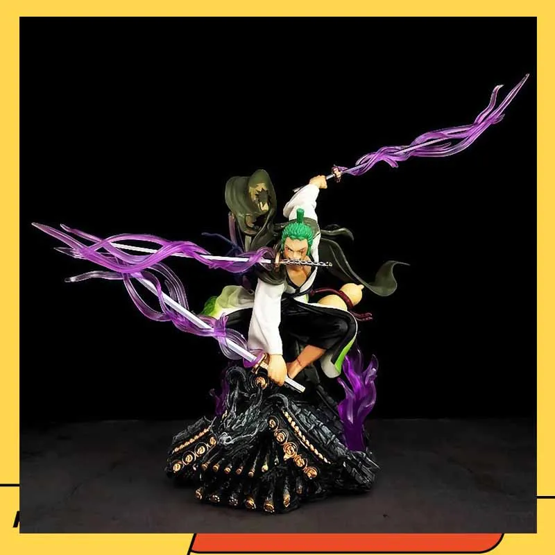 

One Piece Figure 29cm Roronoa Zoro Roof Sauron Three-Knife Fighting Skill Anime Action Model Decorations Pvc Toys Birthday Gifts