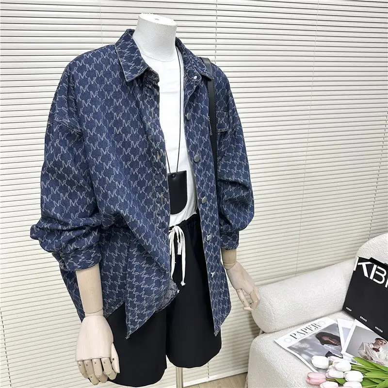 

Тонкий джинсовый джинсовый тюнер с вышивкой в стиле ретро, женский весенне-осенний новый свободный утягивающий длинный свеч irt Faionable