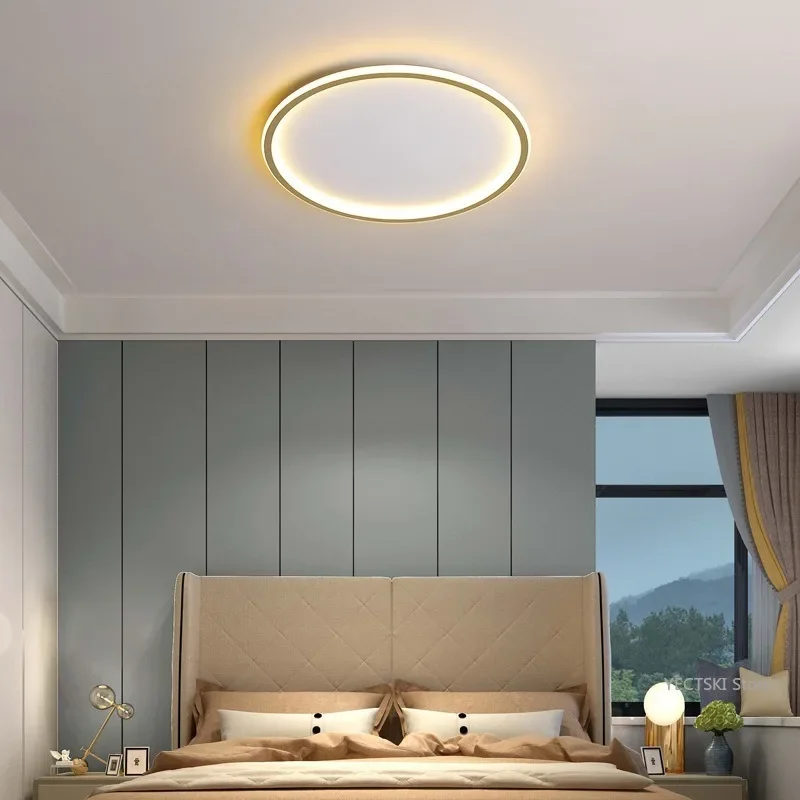 GHJUYIOL Nordic minimalist ceiling light, circular modern bedroom and study lighting, ultra-thin living room light