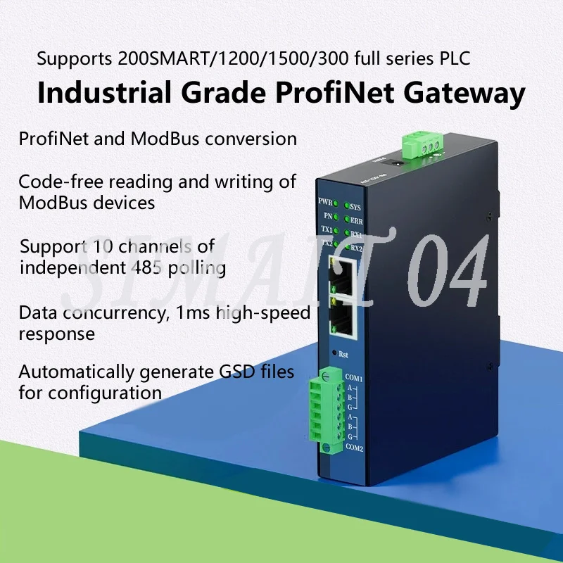 Profinet to Modbus 485 RTU Gateway PN Protocol Conversion Module,Fast Read and Write Without Programming Required