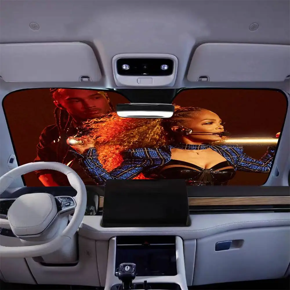 Singer J-Janet Jackson Parasol para coche Parasol Parabrisas de coche Parasol Protección UV y enfriador interior