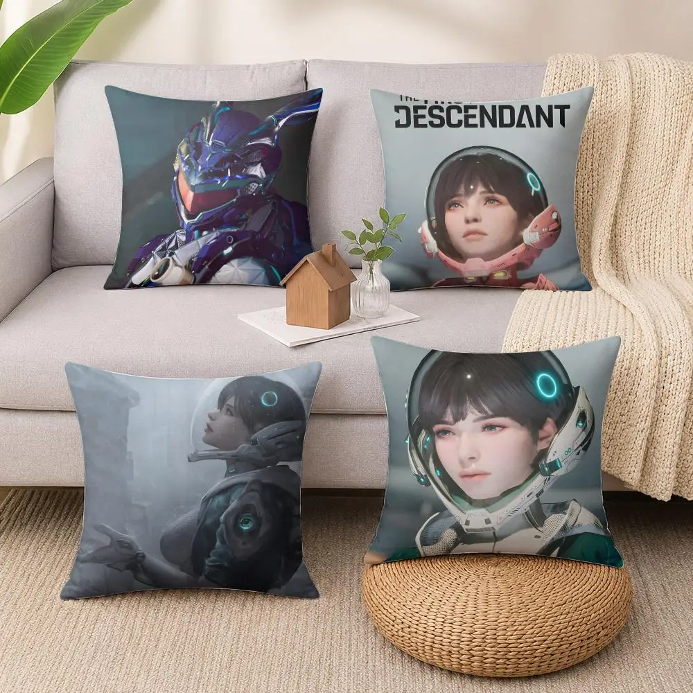 Game The First D-Descendant Cushion Cover Soft Short Plush Pillow Cases Hidden Zipper Cutecore Sofa Bedroom Home Decor Gift