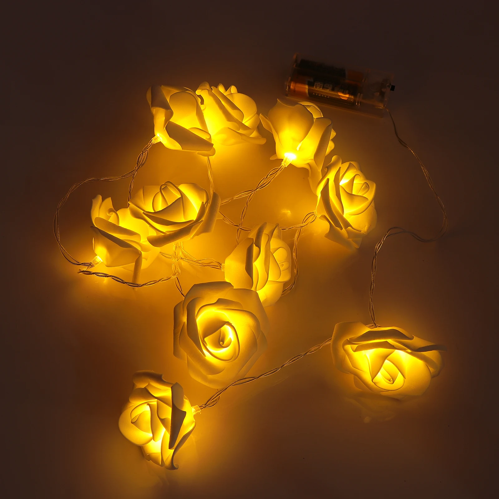 

1.5M Warm White Led Rose String Lights Lifelike Decorative Lamp For Christmas Party Bedroom Indoor Atmosphere Xmas Decorative