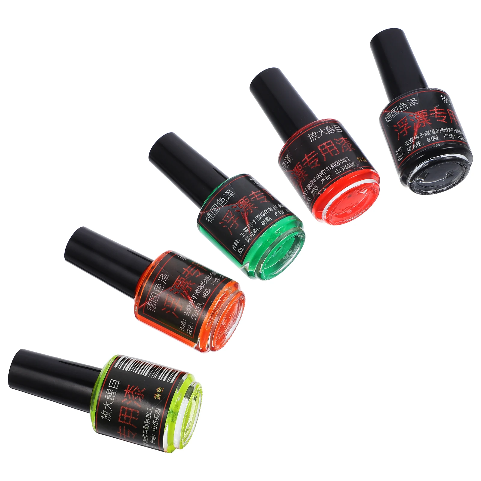 

5pcs Waterproof Fishing Float Paints Fluorescent Lure Kit for Pile Wooden Tools Lightweight Portable Storage Reel