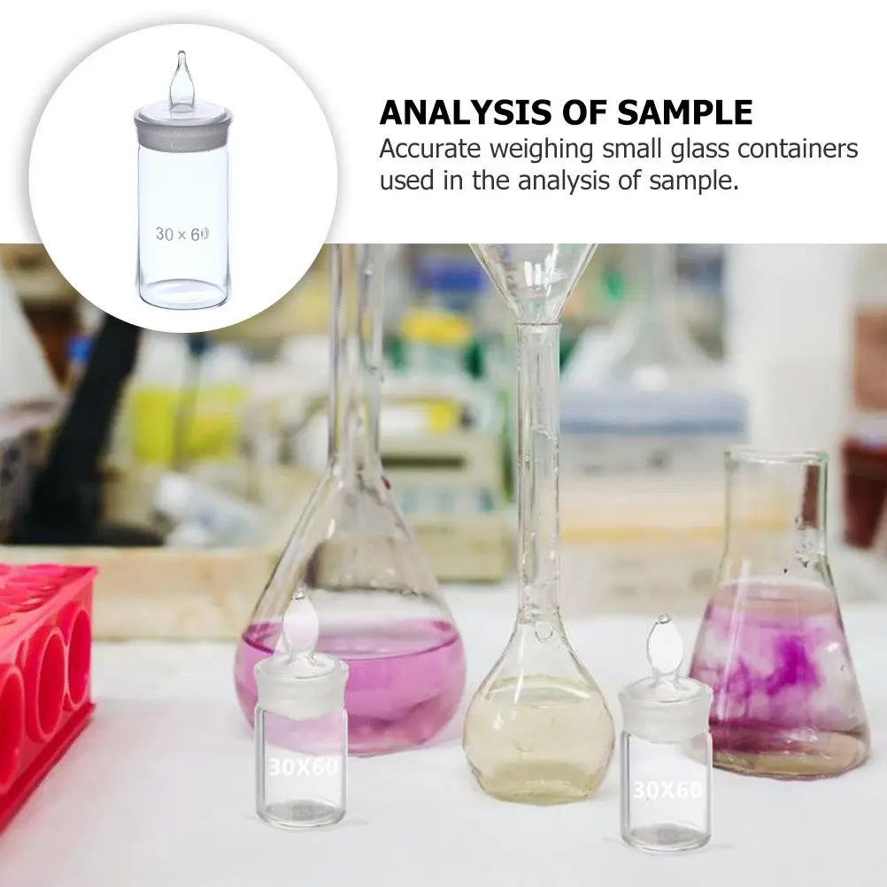 1Pcs Glass Weighing Bottle High Shape Durable Specific Gravity Bottle for Laboratory Sample Storage Weighing Bottles