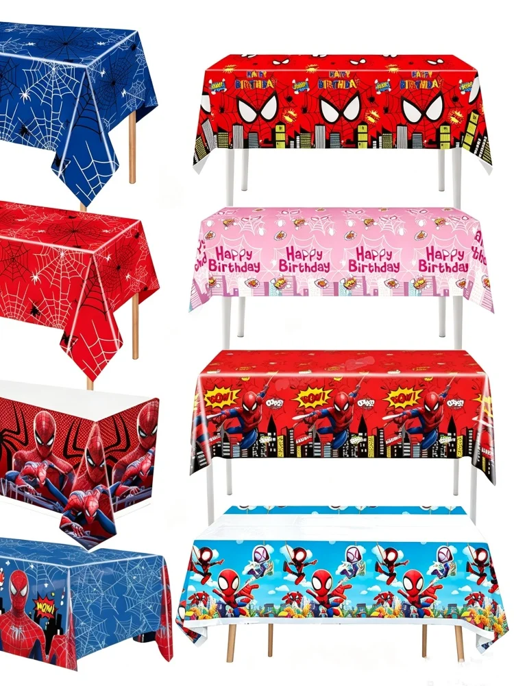 Cartoon-Spinnen-Themenparty-Deko Tischdecke Partyzubehör Tischabdeckung Superhelden Jungen Geschenke Babyparty Geburtstagsfeier Geschenke