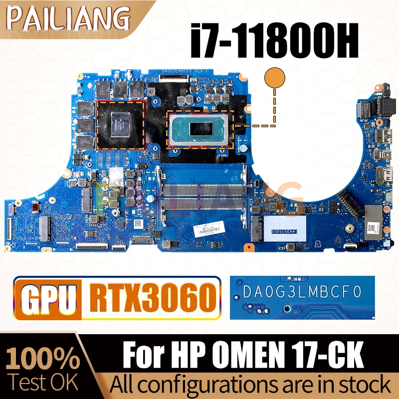 

Для HP OMEN 17-CK материнская плата для ноутбука DA0G3LMBCF0 SRKT3 i7-11800H RTX3060 Φ материнская плата для ноутбука, полностью протестирована