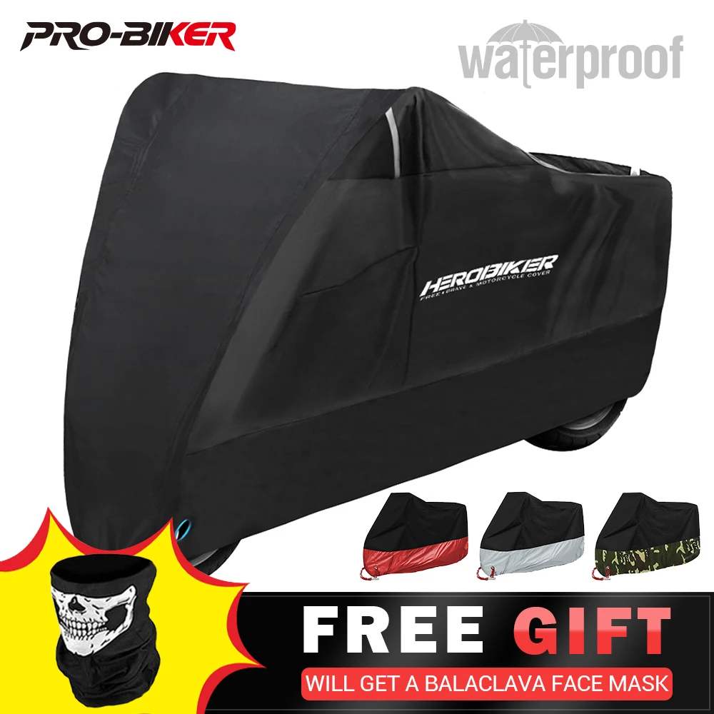 

HEROBIKER Waterproof Biker Cover Motorcycle Cover Motorbike Moto Scooter Cover UV Protector Dustproof Motorcycle Raincoat