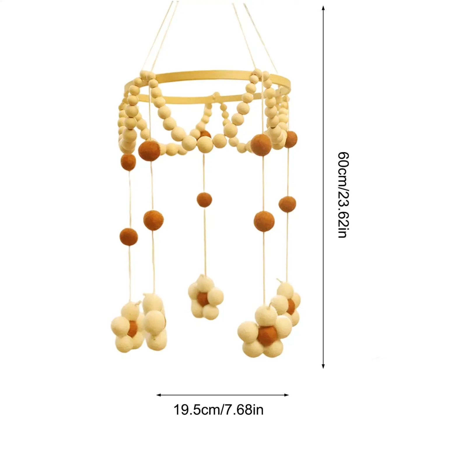 กระดิ่งแขวนตกแต่งห้องนอนเด็กอ่อน รูปทรงดอกไม้ ขนฟู ลูกบอล สำหรับแขวนบนเปลเด็ก เตียงเด็ก เตียงข้างเตียง
