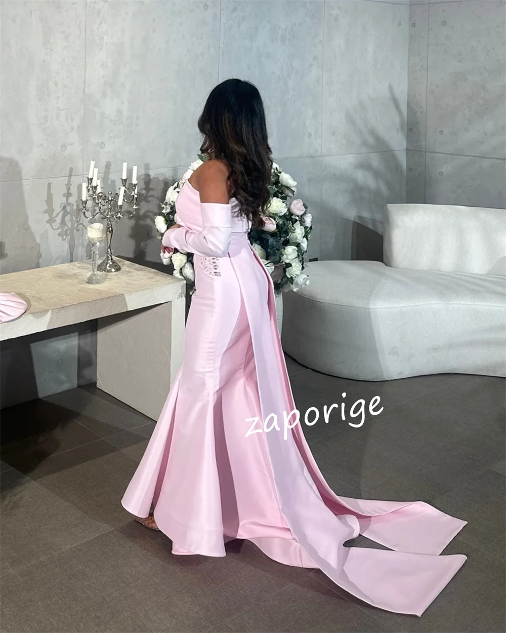 Customized Fashion Sequined Pleat Trumpet Off-the-shoulder Long Dresses Bespoke Occasion Dresses Sparkle Sexy