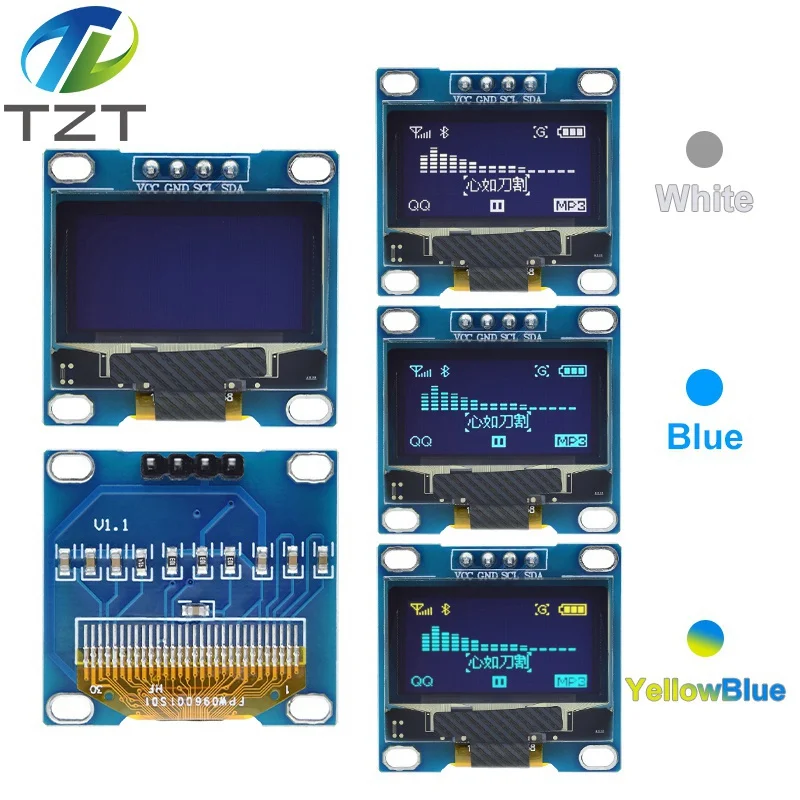 0.96 inch OLED 4PIN 7PIN  IIC Serial White Display Module 128X64 I2C SSD1306 12864 LCD Screen Board  for Arduino