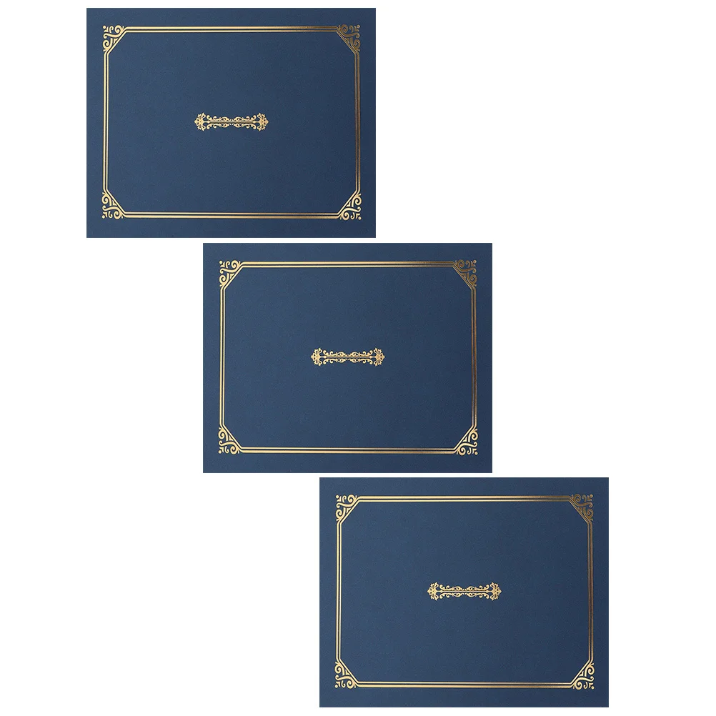 3pcs Certificate Paper Holder For Diploma Award Document Graduation Certificate Holder A4 Size Award Cover Folder