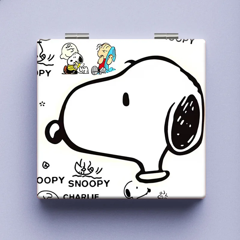 Портативное зеркало для макияжа Snoopy Student, мини-ручное расширенное портативное высокоточное двустороннее зеркало, детский подарок