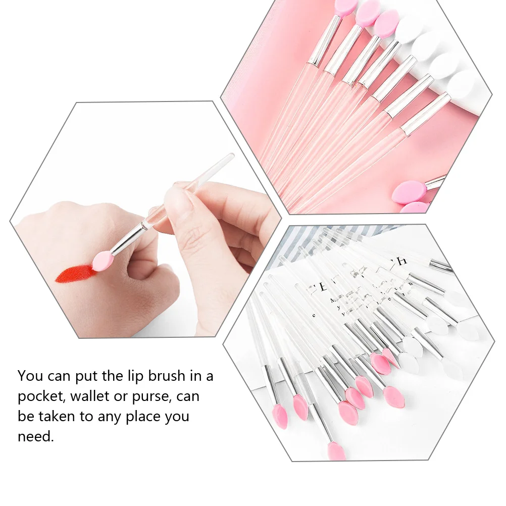 10 pièces Portable Silicone pinceau à lèvres applicateurs de maquillage rouge à lèvres brillant à lèvres brosse baguette maquillage rouge à lèvres applicateur baguettes