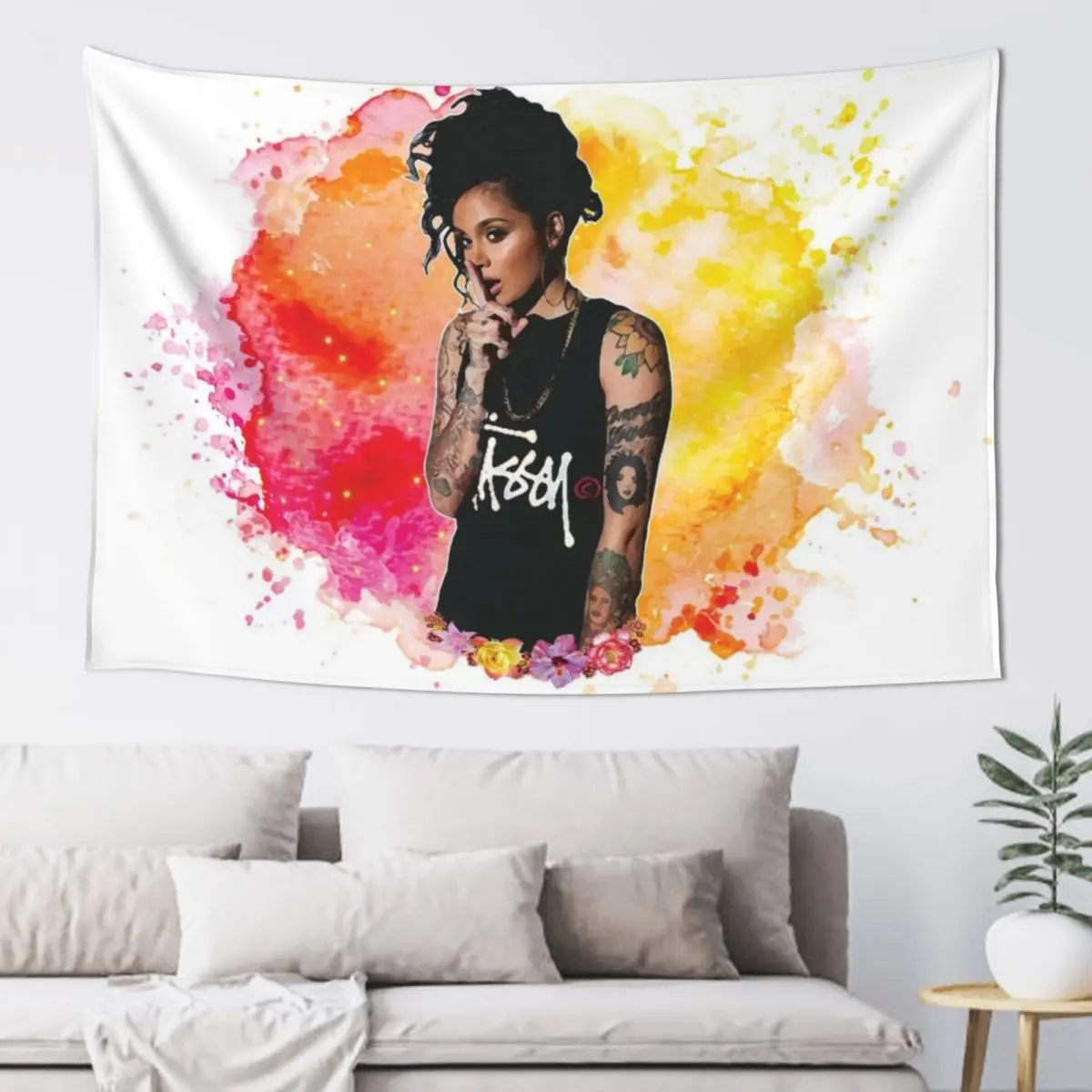 

Kehlani Watercolour Art Tapestry Tapete For The Wall Room Decorations Tapestry