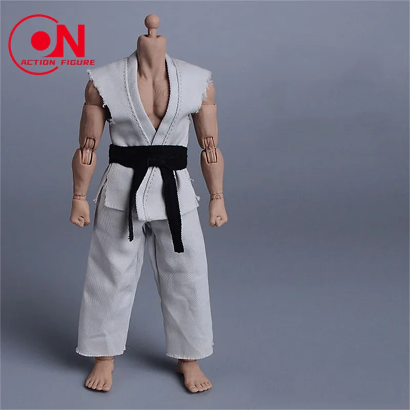 ATstory-sem mangas Taekwondo Training Suit, roupas soltas de combate judô, soldado masculino, Fit 6 "Action Figure Corpo, 06FS048, 1:12