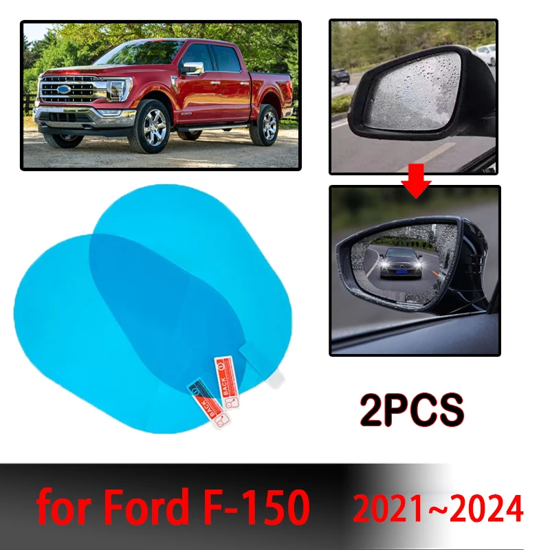 for Ford F-150 2021~2024 Accessories Car Mirrors Glass Anti-Fog hydrophobik Film Waterproof Protective Films Auto Parts Decal