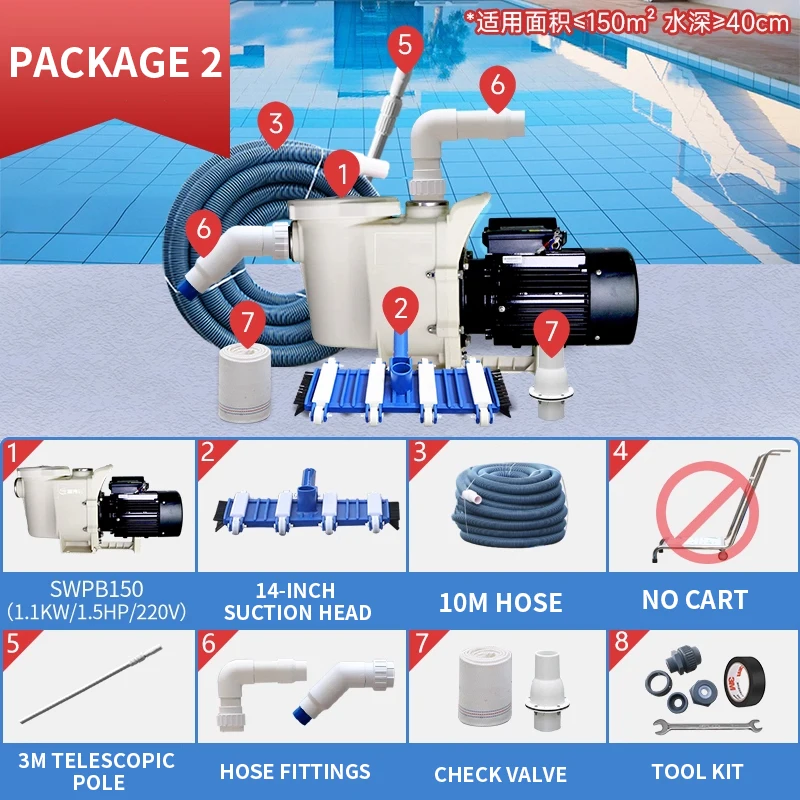 Pool Vacuum Cleaner Underwater Debris Remover Fish Pond Cleaning Pump Manual Submersible Vacuum Cleaner Specialized(Customized)