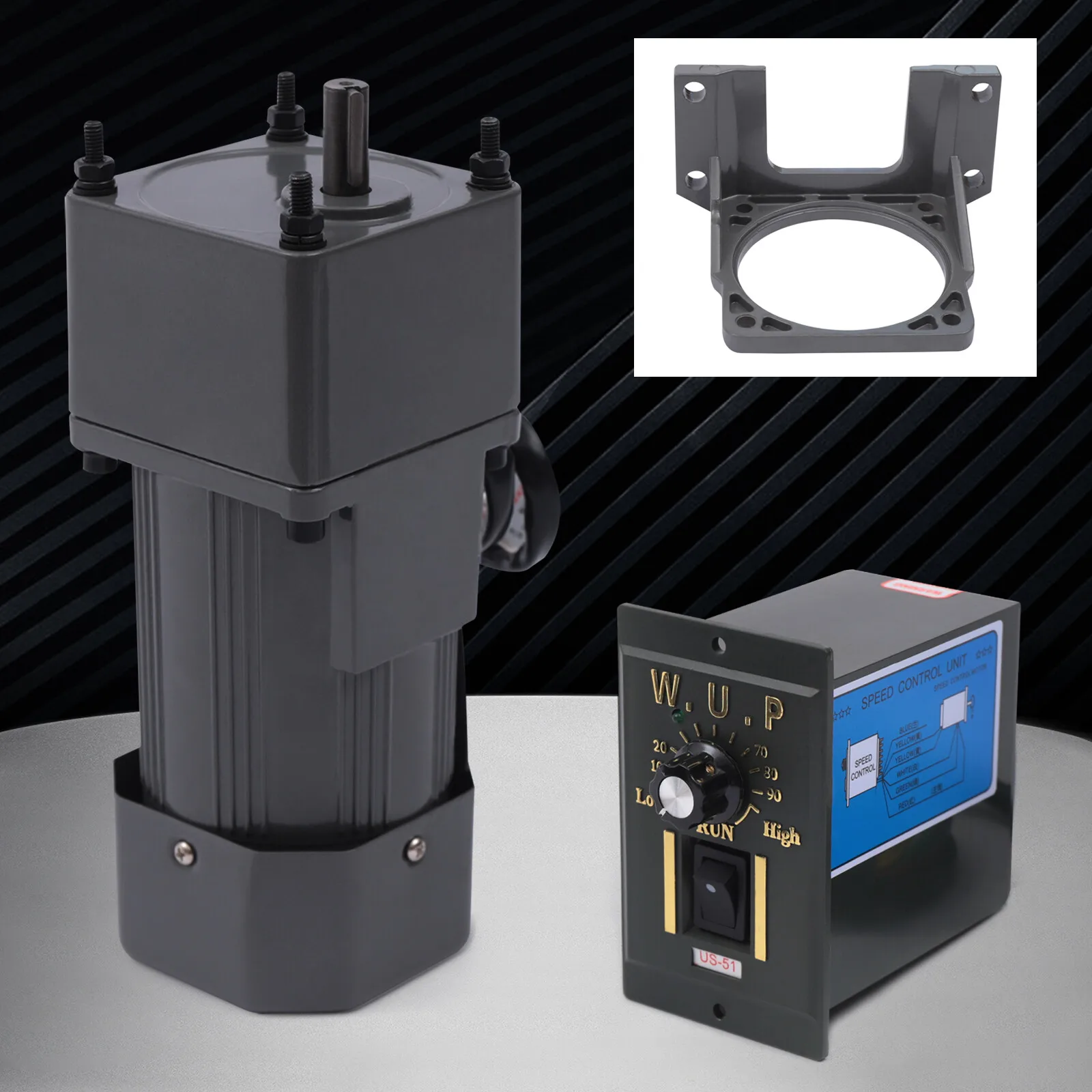 110 فولت 90 واط 20 كيلو سرعة قابلة للتعديل محرك تروس مستطيل + وحدة تحكم تروس + قوس