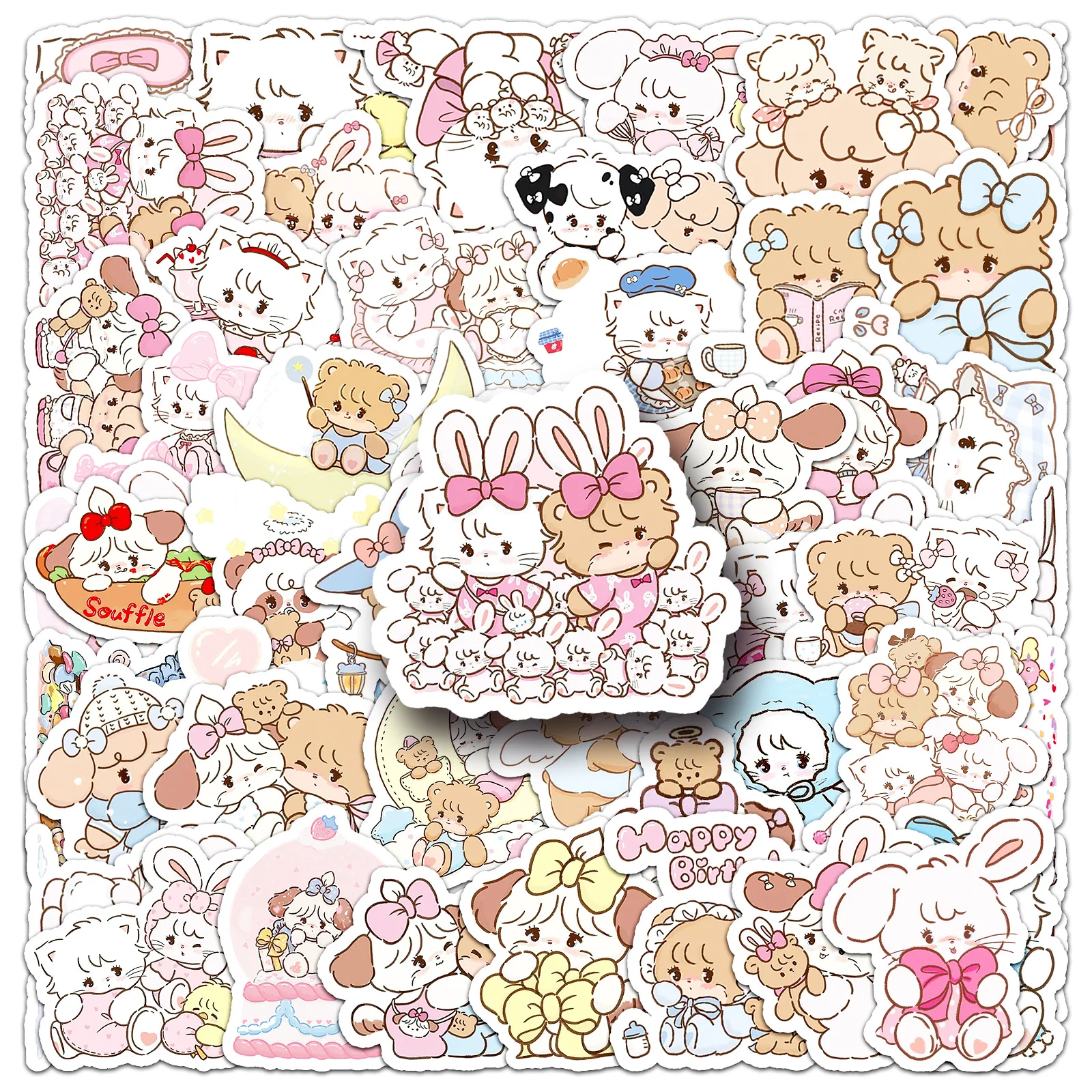 50 szt. naklejek Mikko Series Cartoon Cute Graffiti na walizkę, laptopa, deskorolkę, personalizowane naklejki