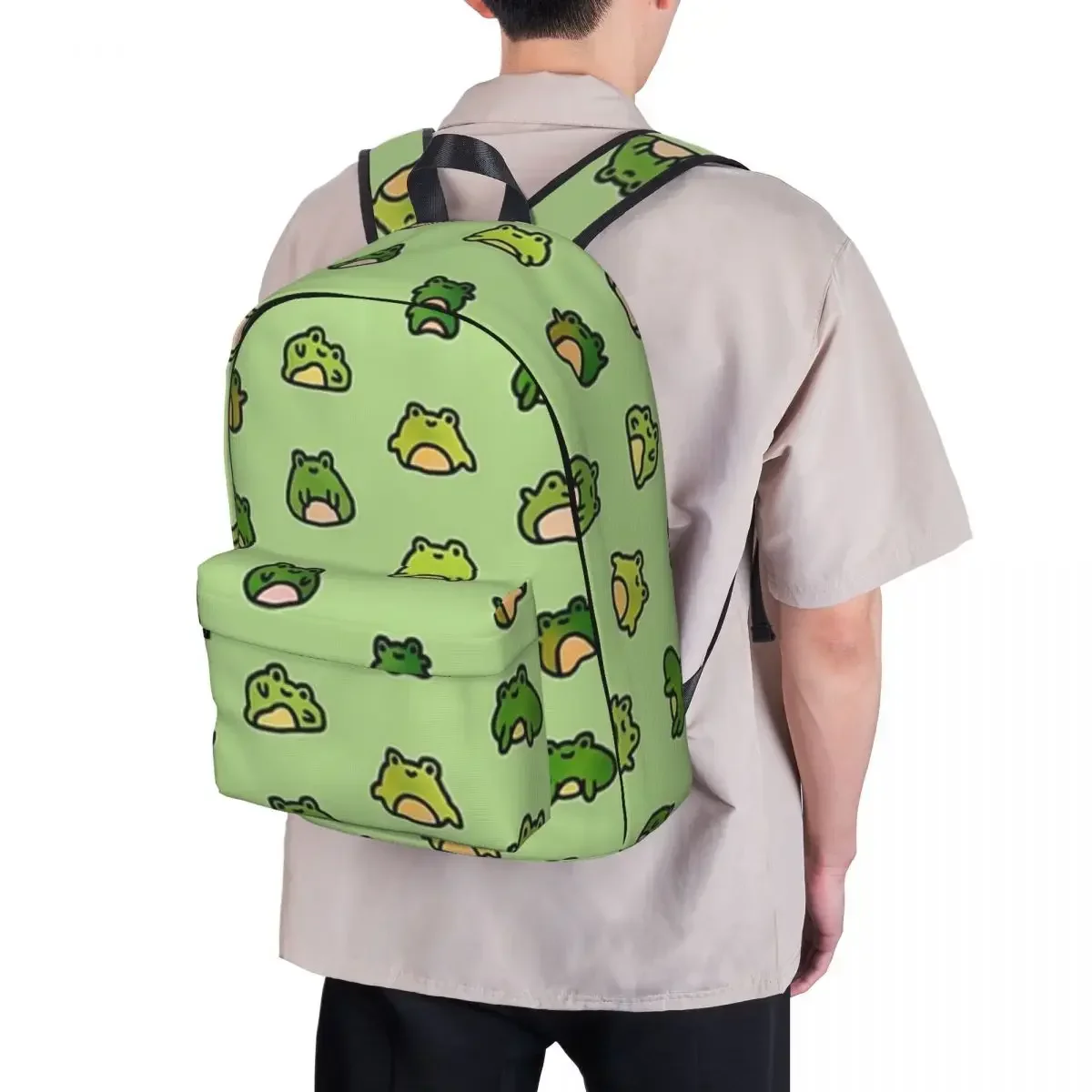 Frogs Doodle Backpack Waterproof Children School Bag Laptop Rucksack Travel Rucksack Large Capacity Bookbag