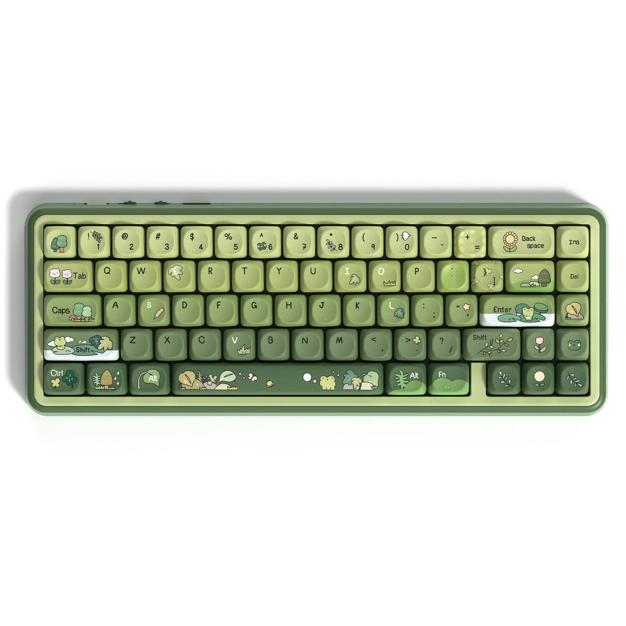 

Cute MOA Profile Keycaps 132 Keys Green 5 Sides Dye Sublimation PBT Keycaps for Cherry Gateron MX Switches Mechanical Keyboards
