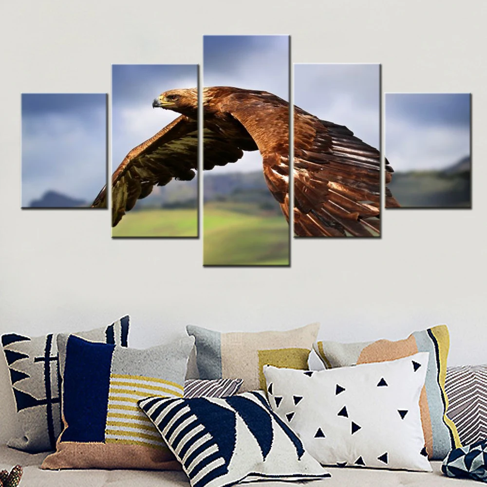 

5 Pieces Wall Art Canvas Poster Animals Raptor Wallpaper Painting For Living Room Picture Print Bedroom Mural Home Decoration