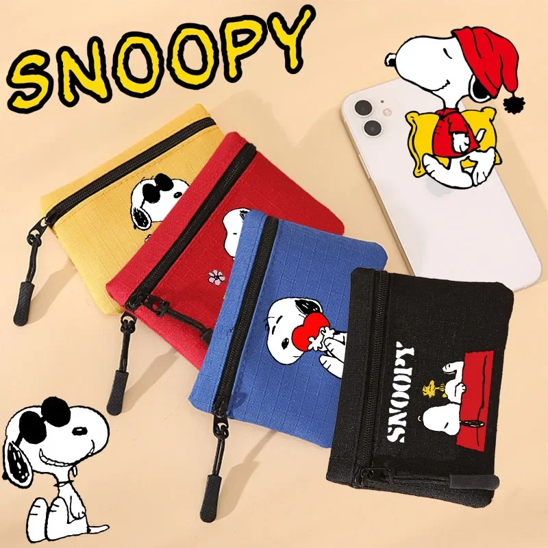 Snoopys Mini portamonete Cartoon Kid Canvas Wallet Zipper Money Pouch simpatico porta carte di credito Kawaii Key Storage Bag regali