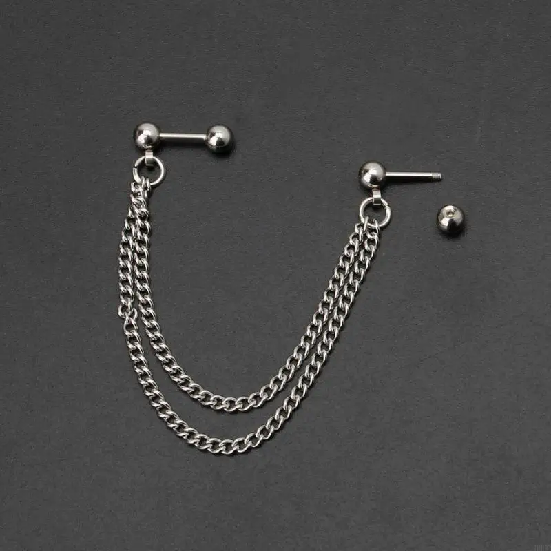 H9EC EAR BONE BONE โซ่ DANGLE EARRING EARICE