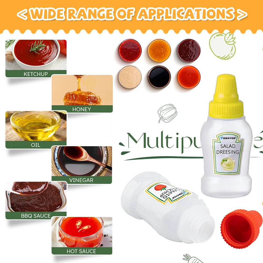 Mini Cà Chua Ketchup Bình Di Động Nước Sốt Salad Bóp Chai Nhỏ Bento Chai Mật Ong Bảo Quản Trong Hộp Đựng Cơm Trưa Phụ Kiện Nhà Bếp