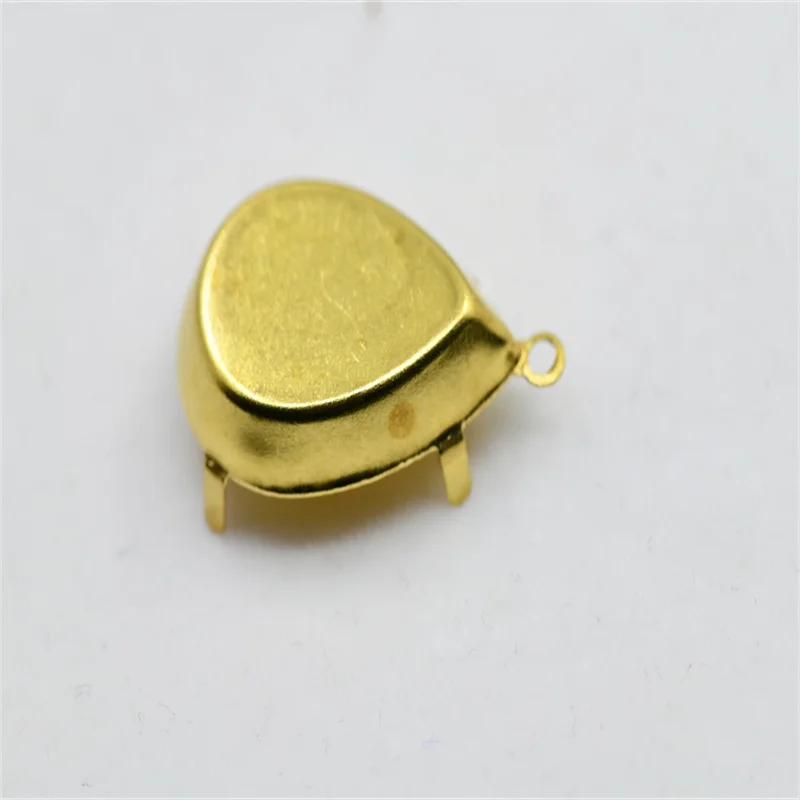 strong brass casing Brass Empty Setting with pendant for stones Jewellery making normal Claw teardrop