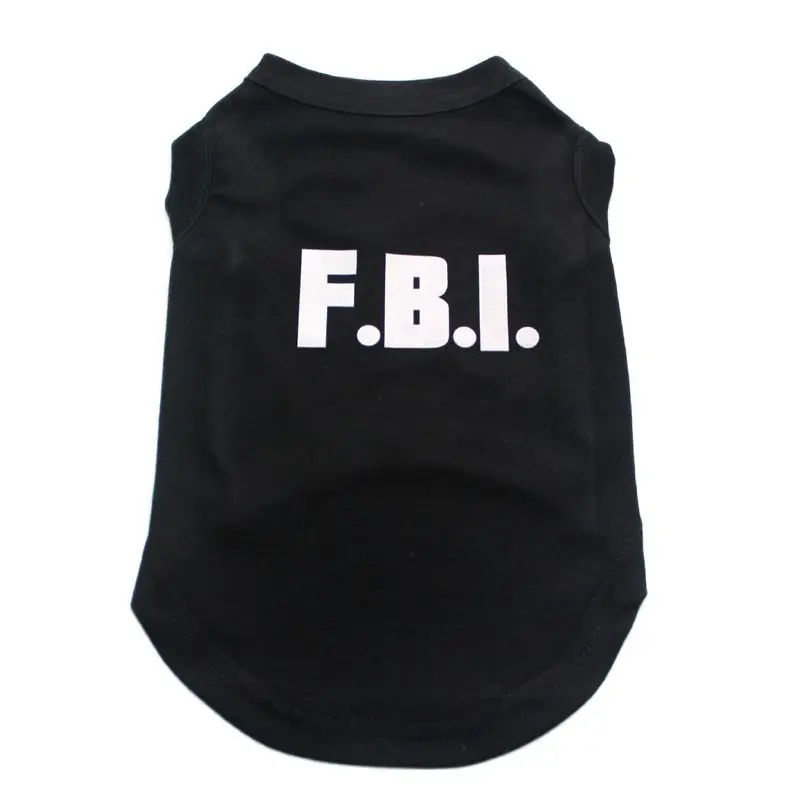 Dog Cat Shirt Vest FBI design Pet Puppy Dress Summer Clothes Home Apperal 4 colours