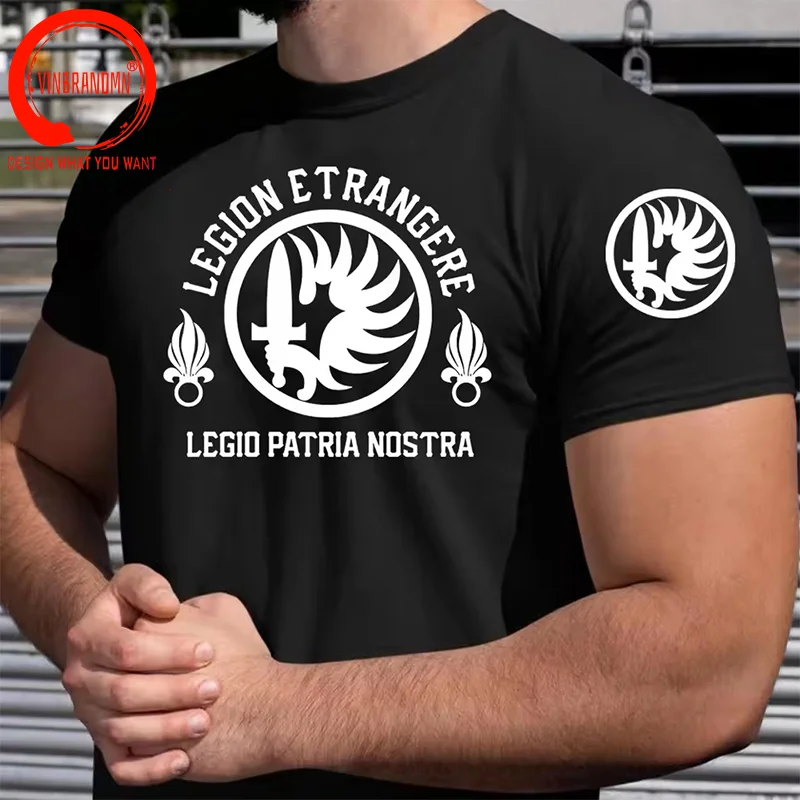 Funny Legion Etrangere T-Shirt Army Green T Shirts Men French Foreign Legion T-Shirts Legio Patria Nostra France Elite Tee Shirt