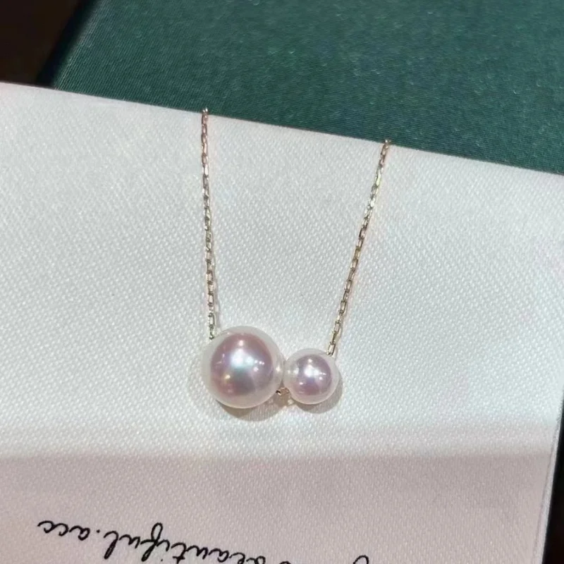 

SGARIT 925 Sterling Silver Double Pearl Pendant Necklaces Natural Pearls Female Choker Trendy Women's Exquisite Jewelry