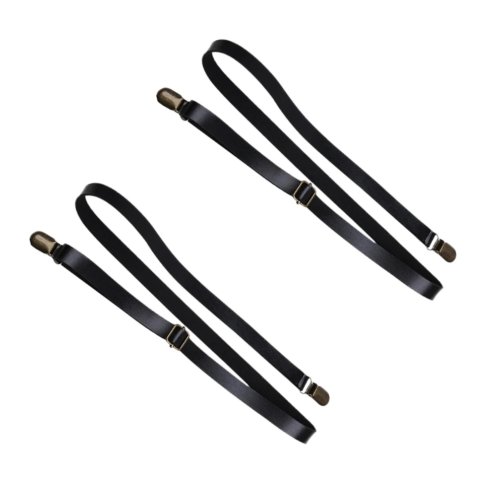 

2pcs Adjustable Elastic Suspenders Pants Straps For Durable Non Pu Comfortable Braces Bright Color Long Lasting