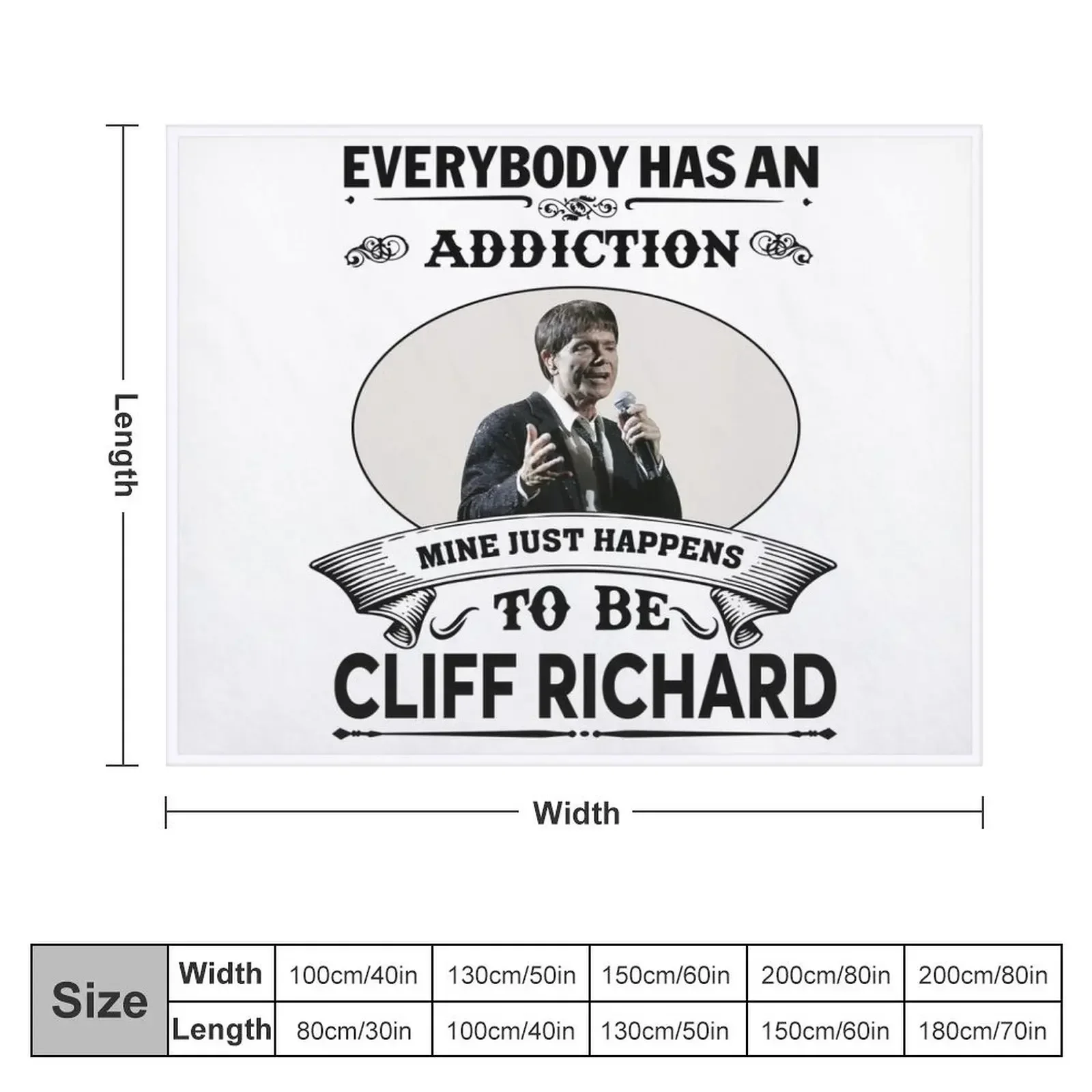 Everybody has an addiction mine just happens to be Cliff Richard Throw Blanket Nap Sofa Quilt Sofa Throw Blankets