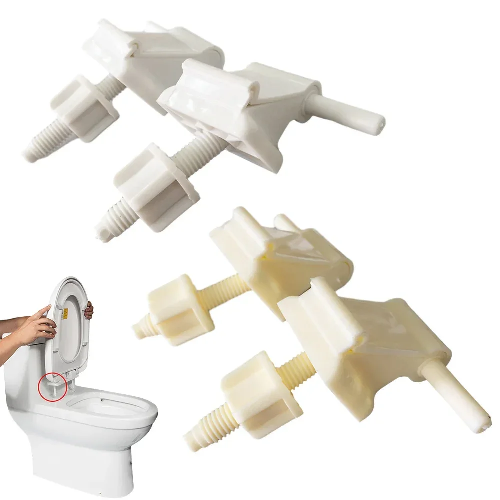 1Pair Toilet Seat Hinge Bolts Screw Fixing Fitting Kits White Plastic Toilet Lid Hinge Replacement Parts Bathroom Accessories