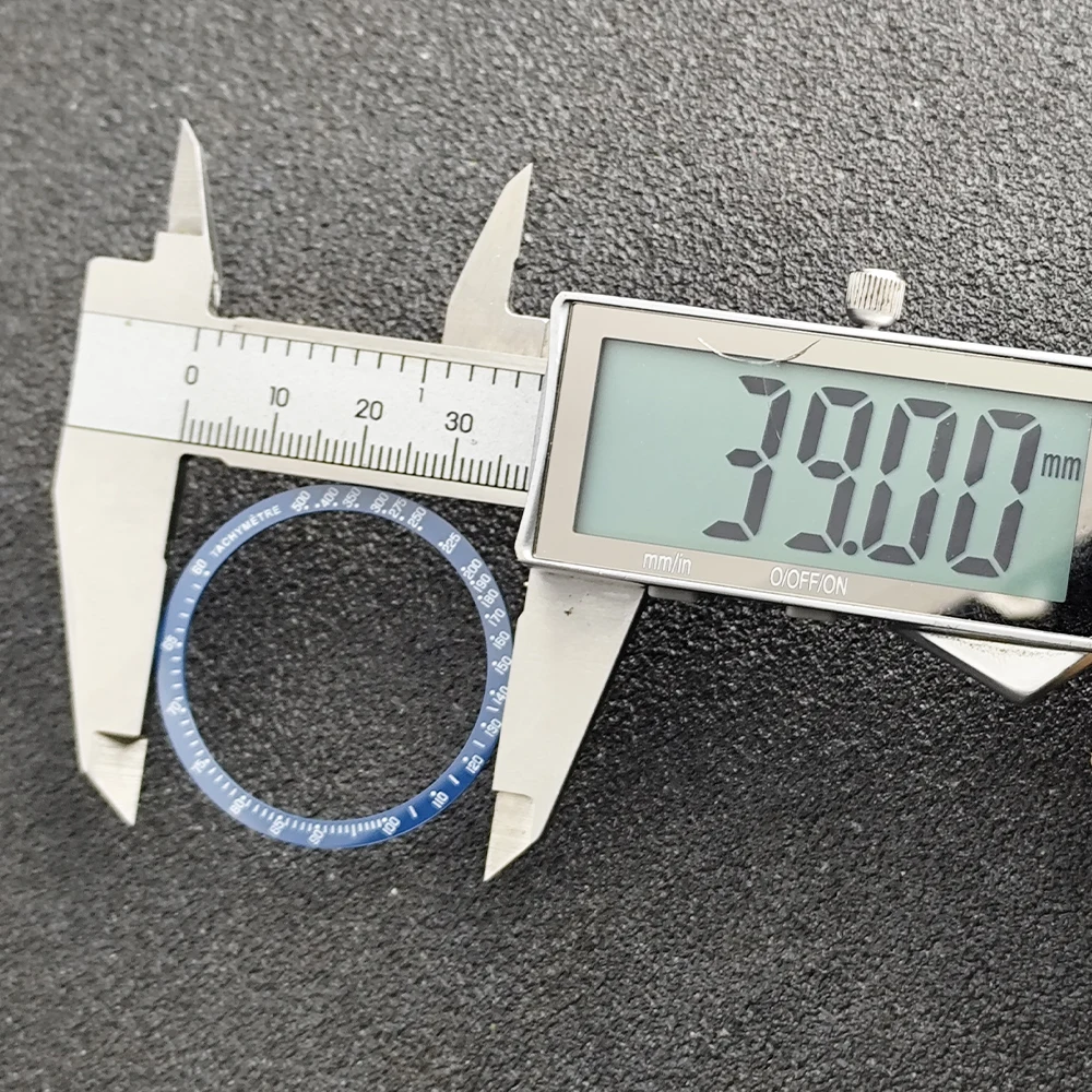 Flache 39/42,9mm Keramik-Lünette Schwarz/Blau Passend als Ersatzteil für Uhrenlünette Uhrenzubehör für Herren – Detail 7