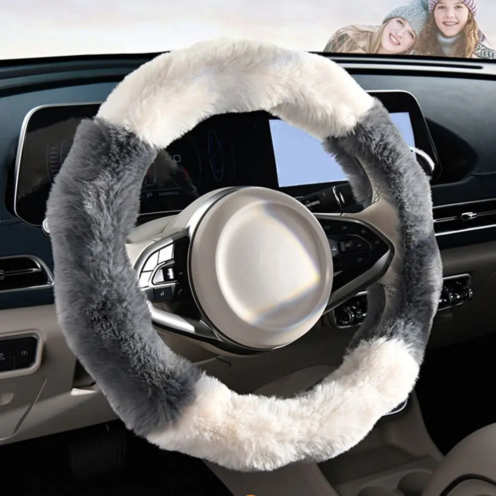 

Plush Car Steering Wheel Cover Circular Non-slip Steer Wheel Protector Suitable 38cm Delicate Workmanship